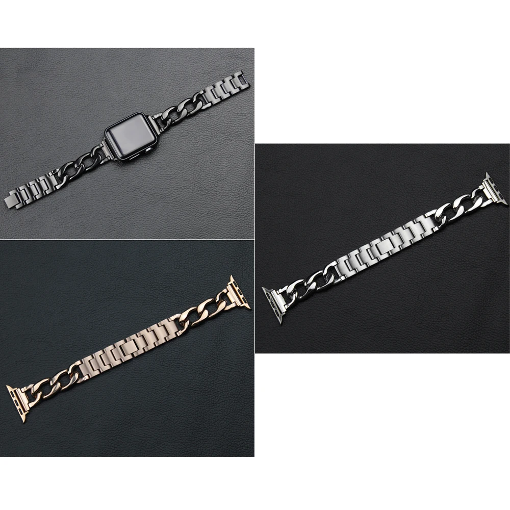 Ремешок из нержавеющей стали для Apple Watch band браслет watch 5 4 3 44 мм 40 iwatch 38 | Наручные