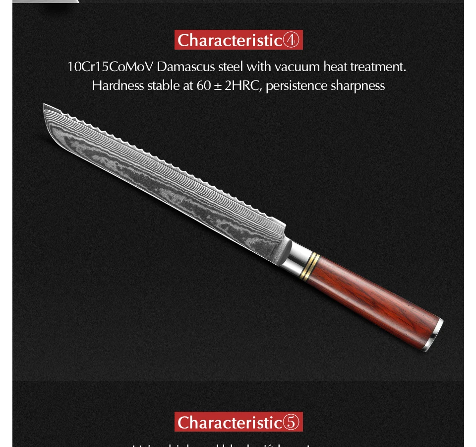 XINZUO 6 шт. набор кухонных ножей VG10 из японской дамасской стали высокоуглеродистой нержавеющей стали нож для шеф-повара с ручкой из розового дерева