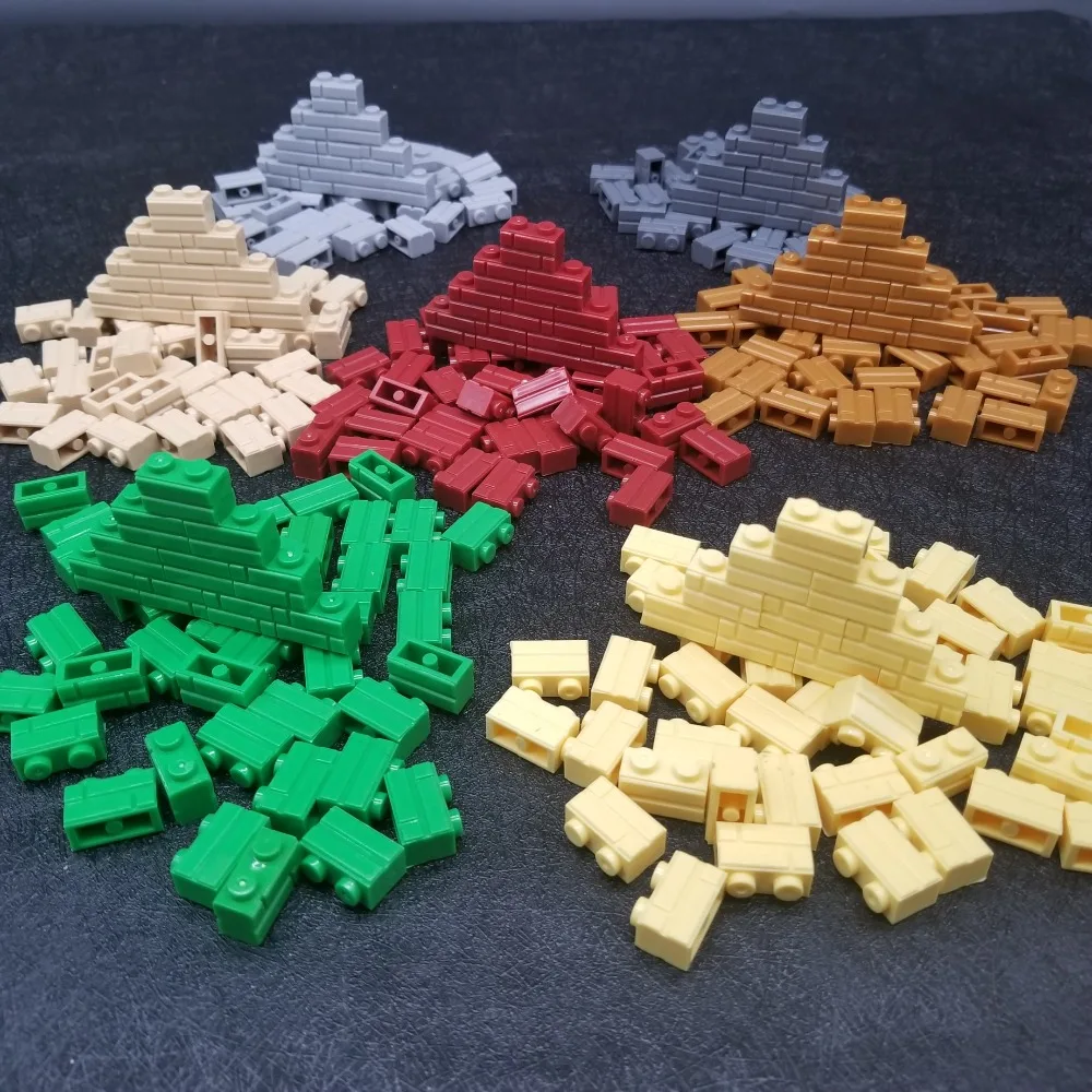 50 шт./компл. 1x2 бежевые настенные кирпичные городские игрушки MOC совместимые