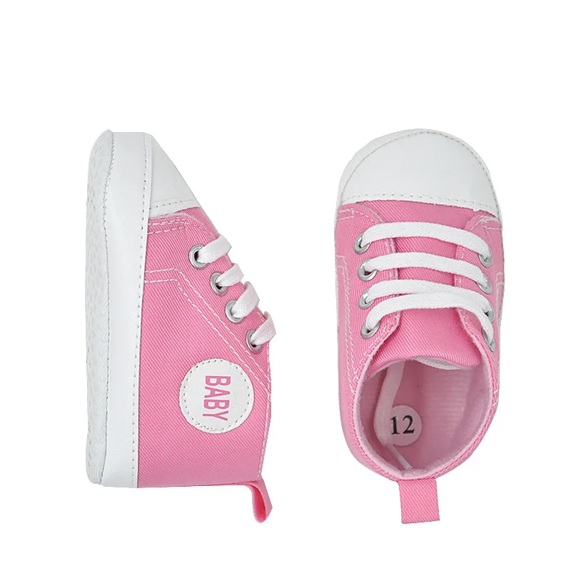 

New Canvas Baby Sneaker Sport Shoes For Girls Boys Newborn Shoes Baby Walker Infant Toddler Soft Bottom Anti-slip First Walkers