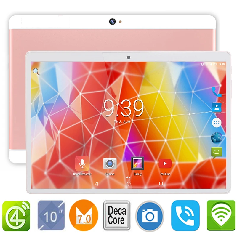 Новая версия 10 дюймов Tablet PC MT6797 Android 7 0 Дека Core 4 ГБ Оперативная память 32 Встроенная