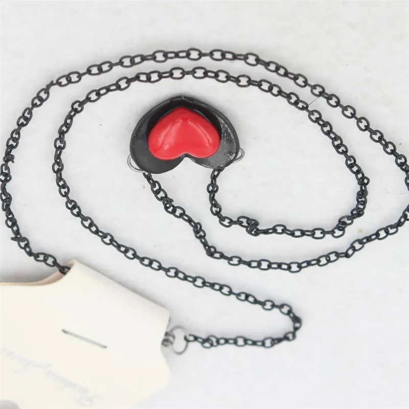 Корейские короткие цепочки милые романтичные ожерелья с красным сердцем для