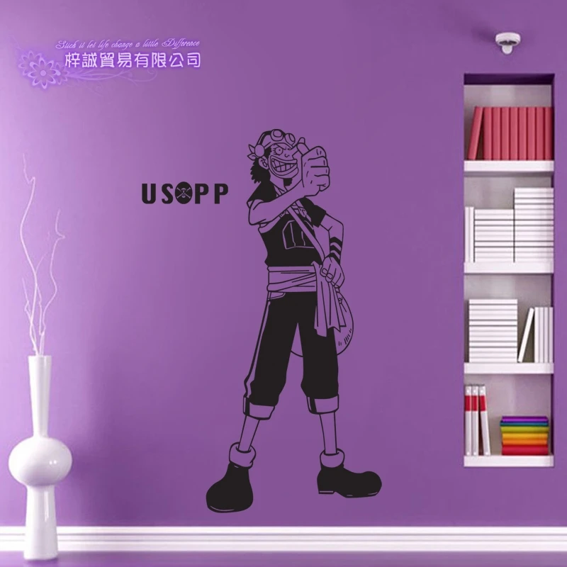 Usopp одна штука настенные наклейки виниловые на стены Наклейка Декор для дома