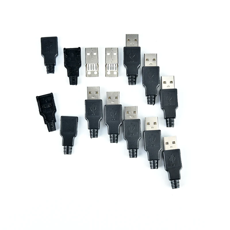 4 контактный USB разъем типа А сделай сам Коннектор с пластиковой крышкой адаптер