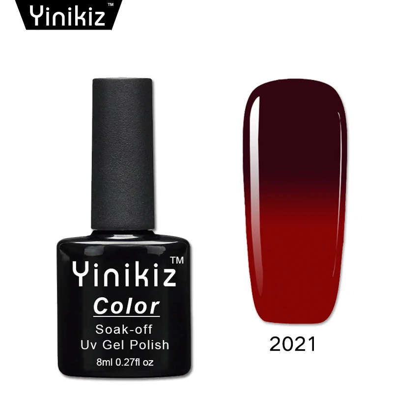 2021 Yinikiz темно-серая серия гель лак изменение температуры Гель-лак для ногтей замочить от цветной Led хамелеон - Цвет: 2021