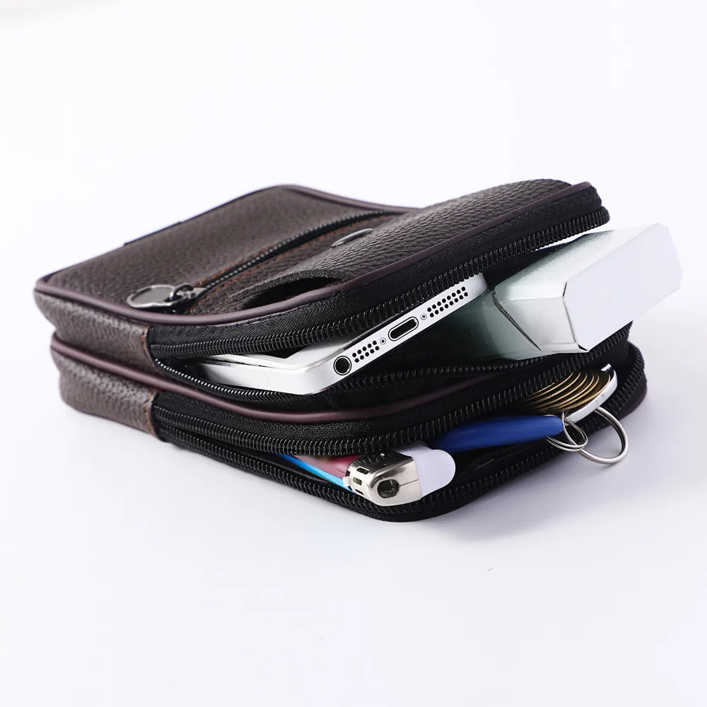 Винтажный Мужской кошелек однотонная кожаная сумка мессенджер для монет