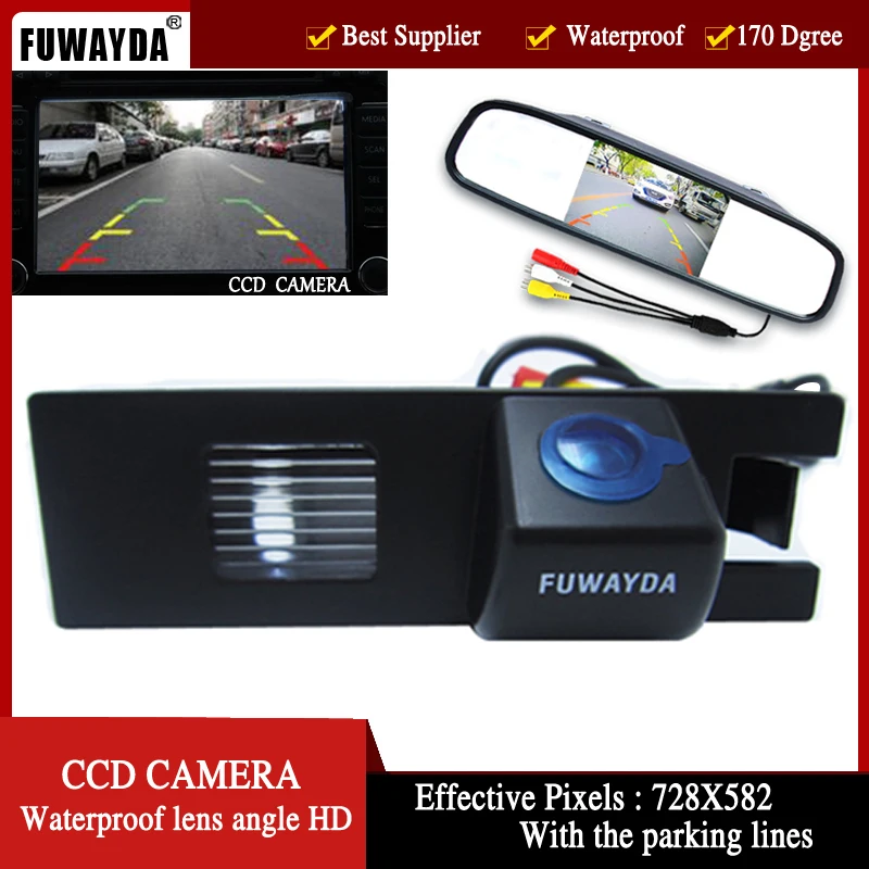 Камера заднего вида FUWAYDA HD для OPEL Astra H/Corsa D/Meriva A/Vectra C/Zafira B зеркало FIAT Grande 4 3