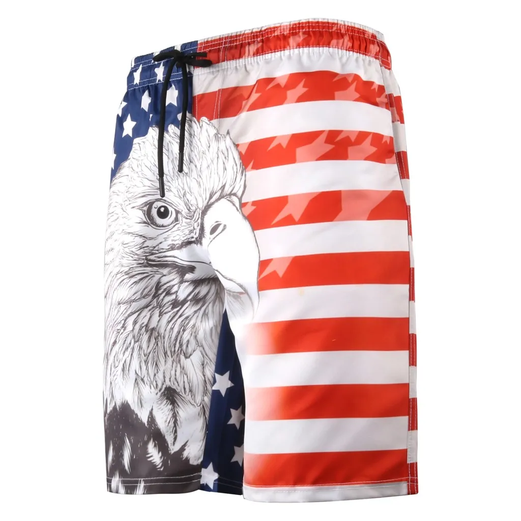Мужские шорты для плавания пляжные с 3d принтом и американским флагом серфинга C1