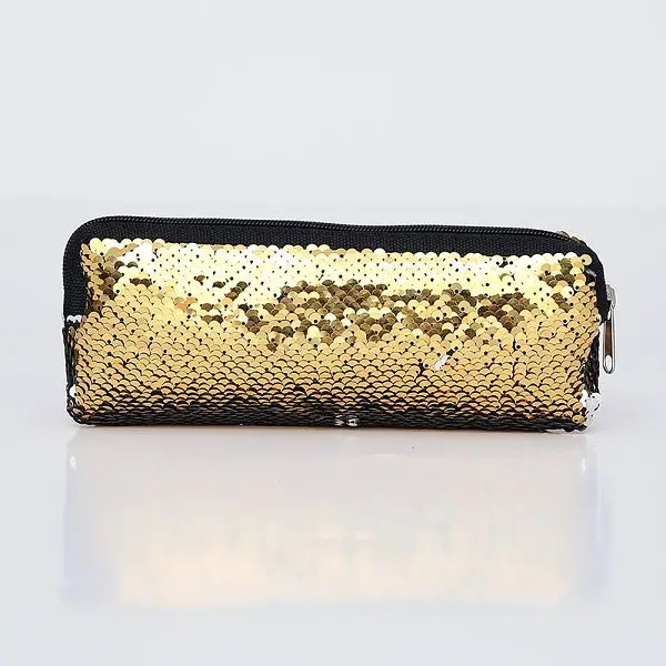 Gold silver Пенал-карандаш из материала Escolar Sequin Etui Pennen для девочек, пенал Kalem Kutusu Lapiceras Estuche Escolares Kawaii Hairball - Color: Gold silver