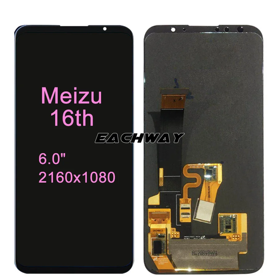 6," ЖК-экран Meizu 16, ЖК-дисплей, сенсорный экран, дигитайзер, полная сборка, Meizu 16X2160x1080 Meizu 16 Plus lcd