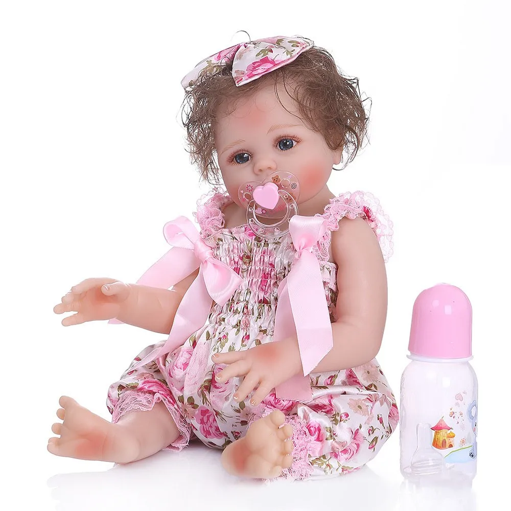 NPK 48 см Silcone Baby Reborn кукла игрушки для девочек сенсорный силикон куклы с бутылочкой
