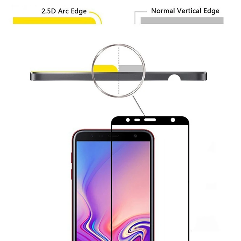 Для Samsung Galaxy J4 J6 Plus полное покрытие закаленное стекло Защита для экрана 2018