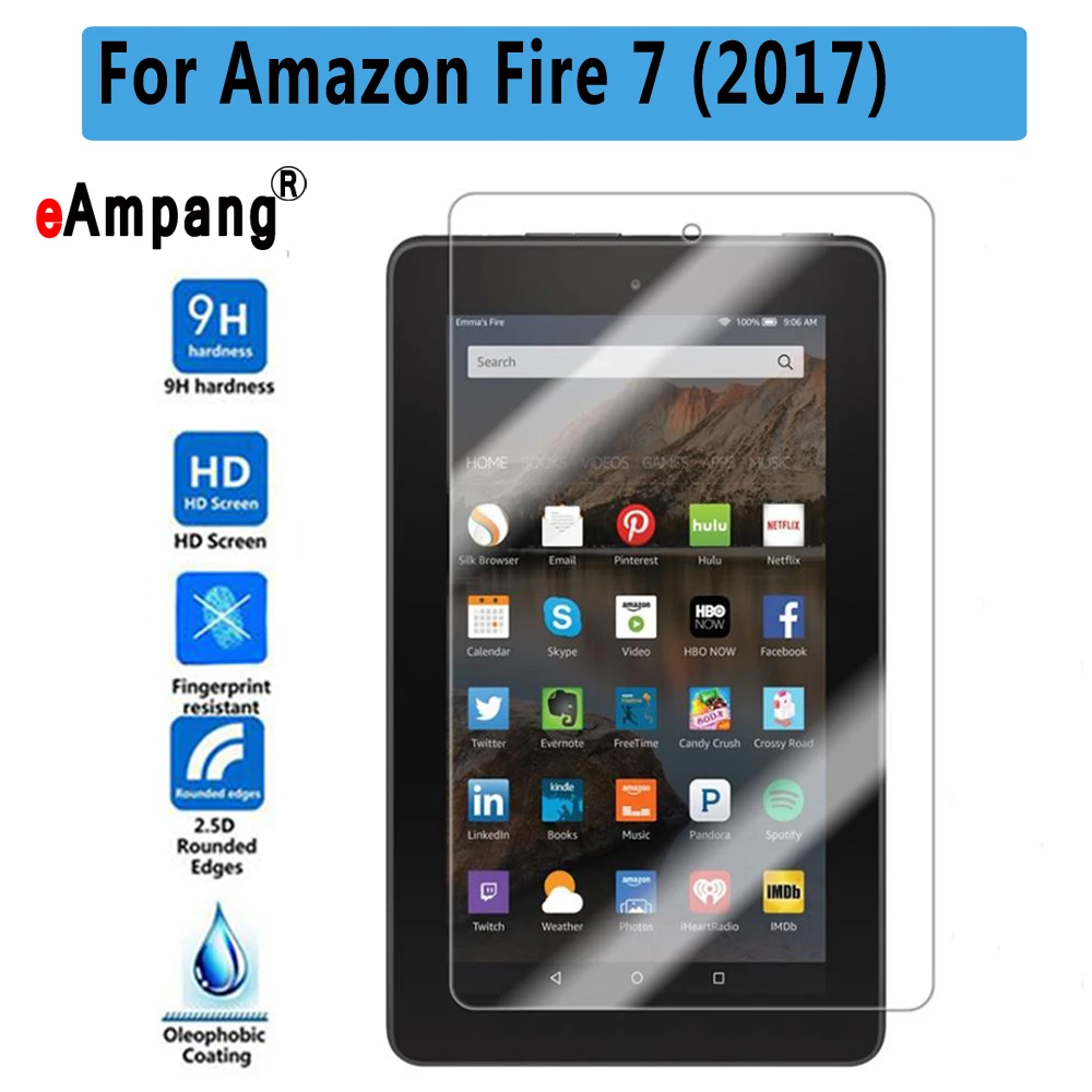 Высококачественное закаленное стекло для планшета Amazon Fire 7 2017 Защита экрана