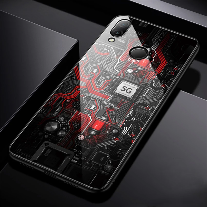 Стеклянный чехол GFAITH для HUAWEI P Smart 2019 Explorer Version окрашенное закаленное стекло