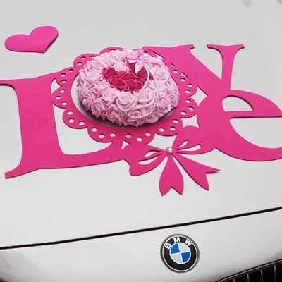 Новинка 2019 фланелевые цветы LOVE PE жемчужные свадебные набор цветов для автомобиля