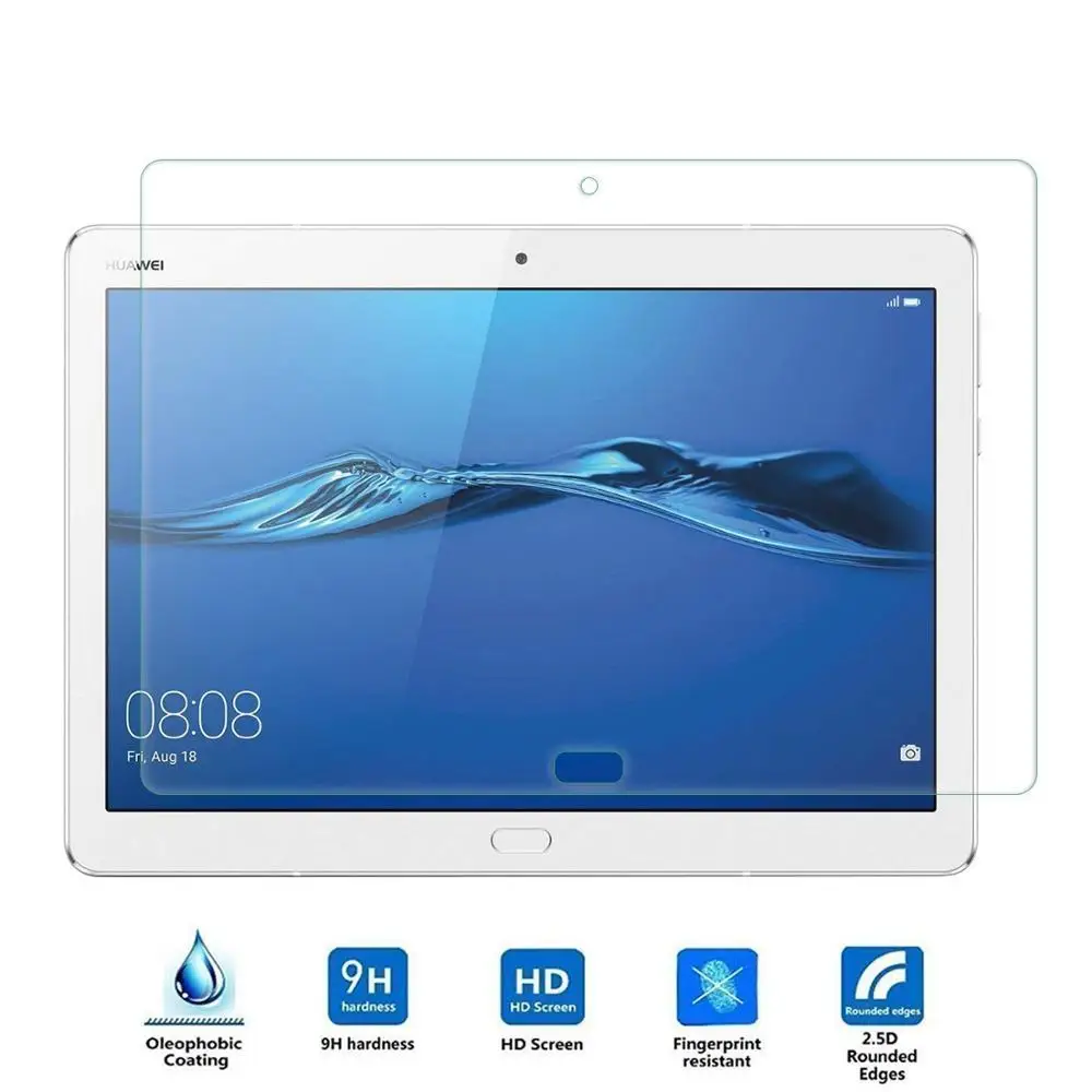 tempered glass Из искусственной кожи чехол-книжка чехол для huawei MediaPad T5 10 Крышка для huawei Медиа Pad AGS2-W09 AGS2-L09 AGS2-L03 AGS2-W19 10,1 дюймов - Цвет: tempered glass