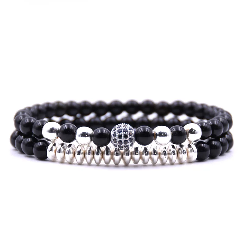 Auyikk пара браслет CZ шариком Для мужчин Jewelry Браслеты и браслеты Любовь Pulseira Masculina