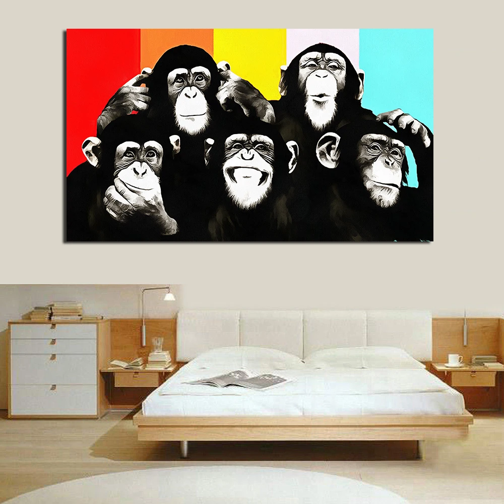 JQHYART животные холст искусство смешные картины на стену для гостиной домашний