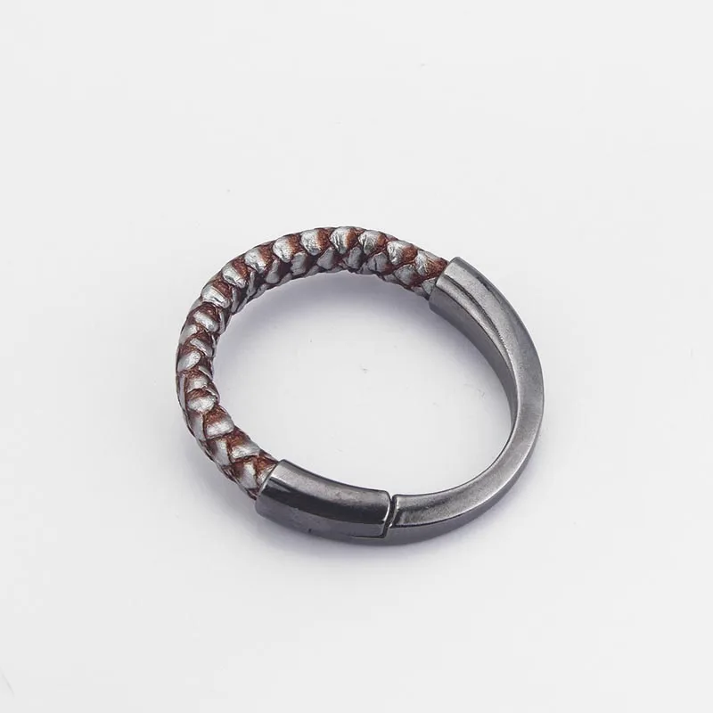 3 комплекта Gunmetal половина манжеты Магнитная застежка для лакрицы кожаный браслет