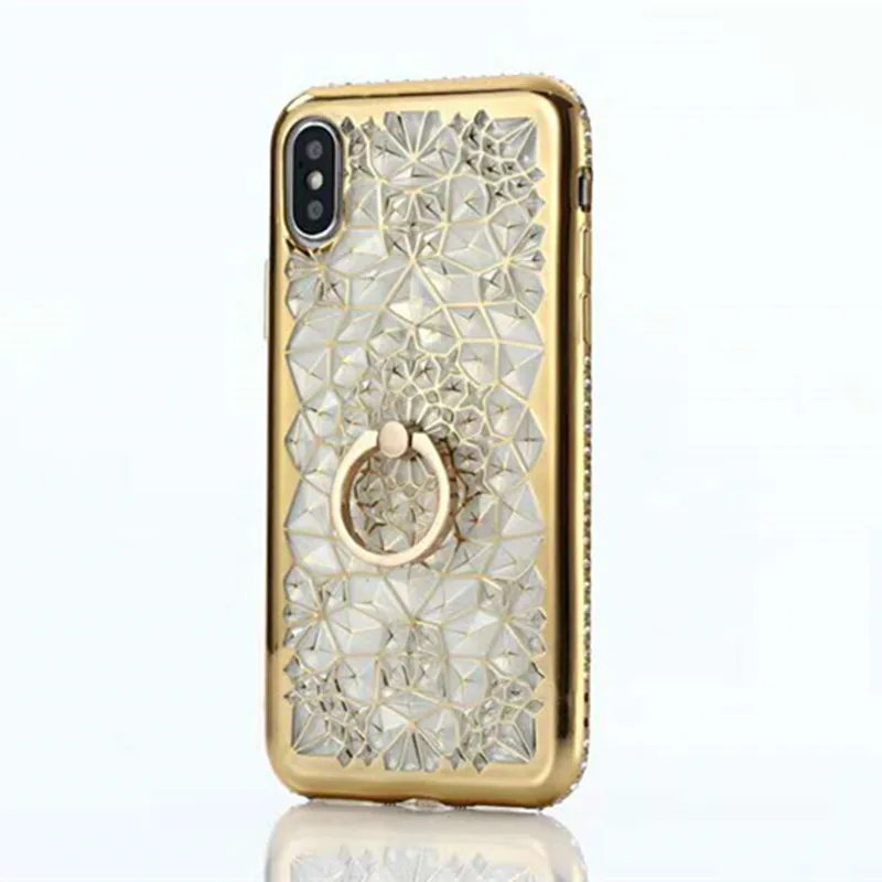Чехол для iPhone XS Max X XR 3D прочный чехол с цветами и бриллиантами 6 6s 7 8 Plus мягкий из