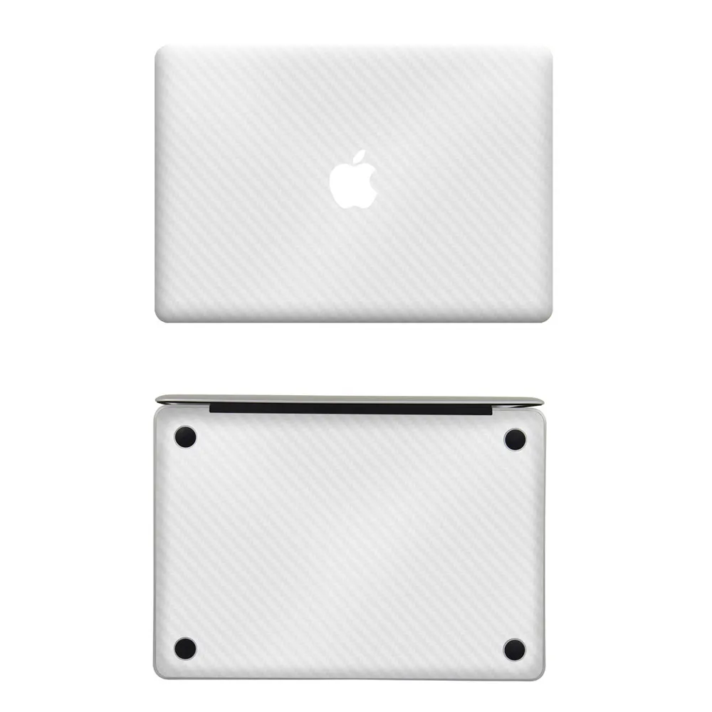 Углеродное волокно кожи клей всего тела стикер протектор Наклейка Vyncl для Macbook Pro 13 retina Air11 15 дюймов черный/серебристый - Цвет: Белый