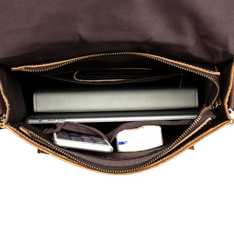 

2018 new fashion genuine leather men shoulder bag brand vintage messenger crossbody bags crazy horse cow leather satchels bolsa