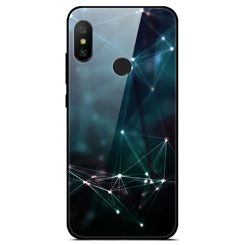 Чехол для Xiaomi mi A2 Lite с милым рисунком Жесткий из закаленного стекла чехлы чехол