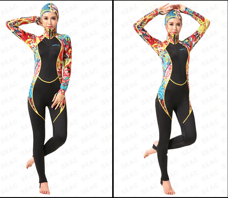 Для женщин женские Одна деталь с капюшоном Купальники подводного плавания