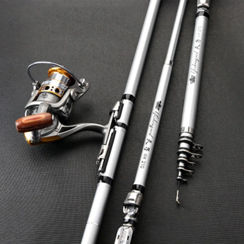 Телескопическая удочка из ФАП для ловли на скалах экономичное спиннинговое