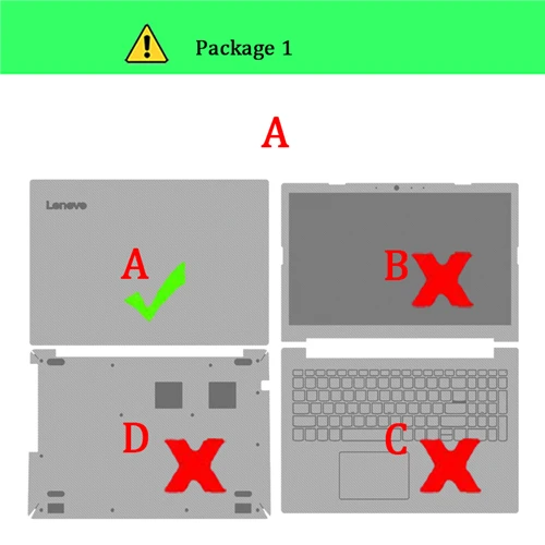 Package-1 A Ноутбук кожи для lenovo Ideapad 330C 720S 14 ''15,6'' 330C-15 330C-14 720S-13 IKB 720S-14 720S-15 510-15 720-15 Тетрадь Стикеры - Цвет: Package-1 A