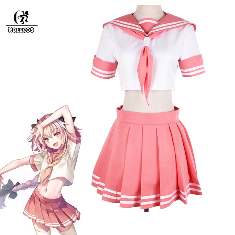 ROLECOS Fate Apocrypha Косплей Костюм Astolfo униформа для косплея FGO школьная розовая девочки