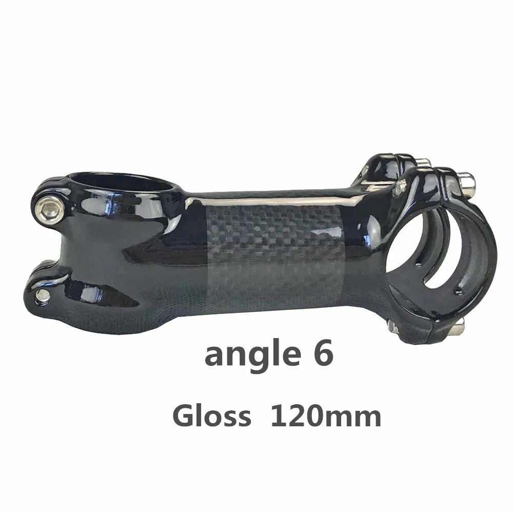 Angle 6 gloss 12cm 3 K глянцевый матовый углерод волокно кронштейн крепления руля велосипеда/MTB углерода стволовые части велосипеда угол 6/17 градусов части велосипеда аксессуары 1/8 дюйма - Цвет: Angle 6 gloss 12cm