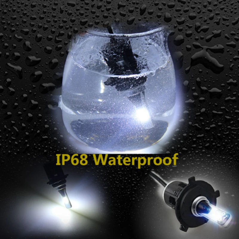 2 PCS H4 Hi/Lo Bullet B6S LED Headlight Slim Conversion Kit 60W 8400LM CSP Y19 Chip All-in-one Pure White 6000K Car Driving Bulb |