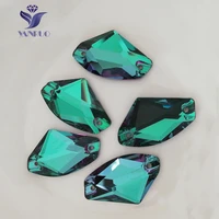 yanruo 3256 galactic emerald sew on crystal glass stones flat back rhinestones sewing loose rhinestone for dresses