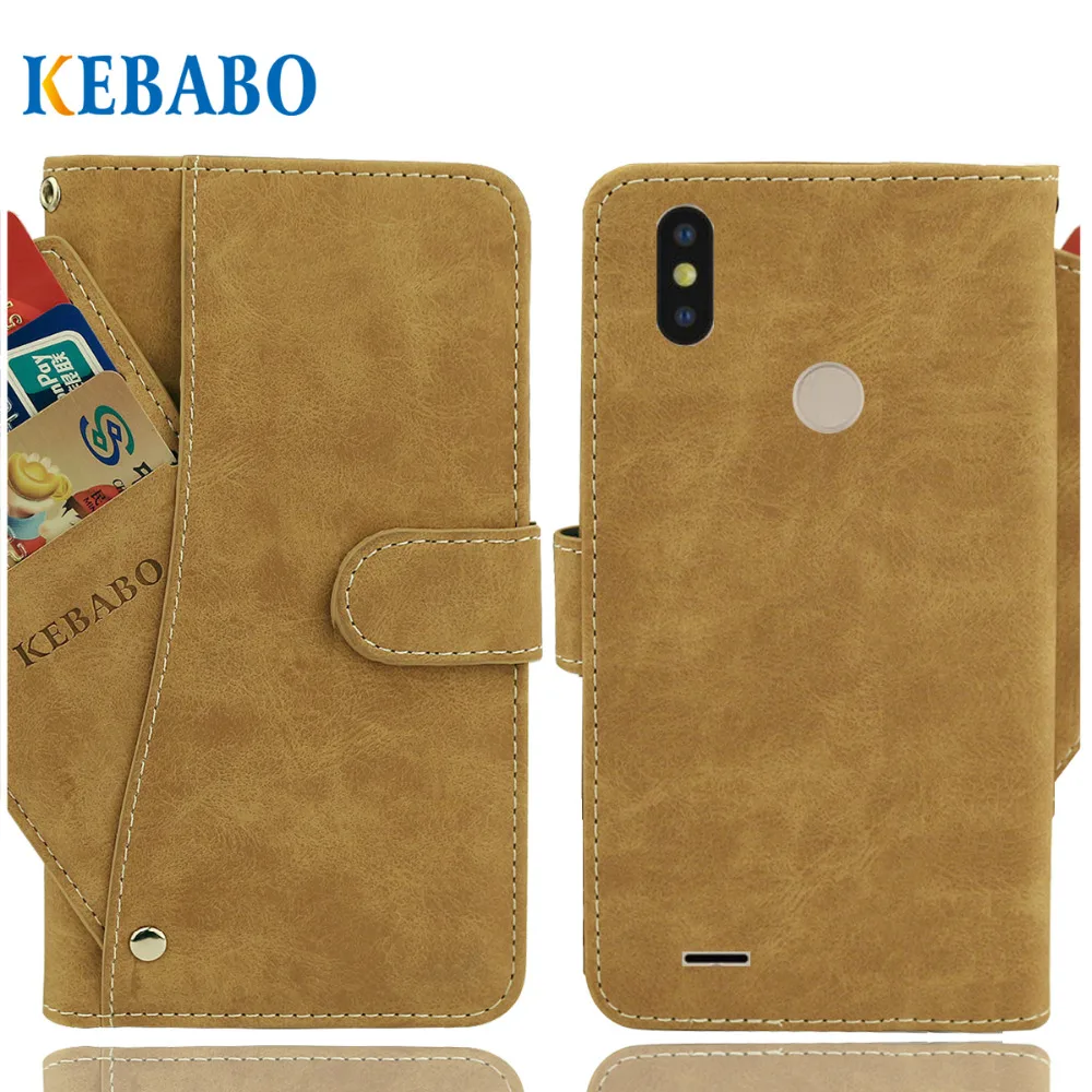 

Кожаный бумажник Tecno Camon i Sky 2 Чехол 5,5 "Флип винтажные Кожаные чехлы с отделениями для карточек на передней панели Чехлы для деловых телефоно...