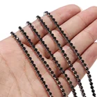 1 метр из нержавеющей стали кристалл черный горный хрусталь близко цепь Прозрачная отделка шитье ремесло для обуви украшение для одежды ремесла