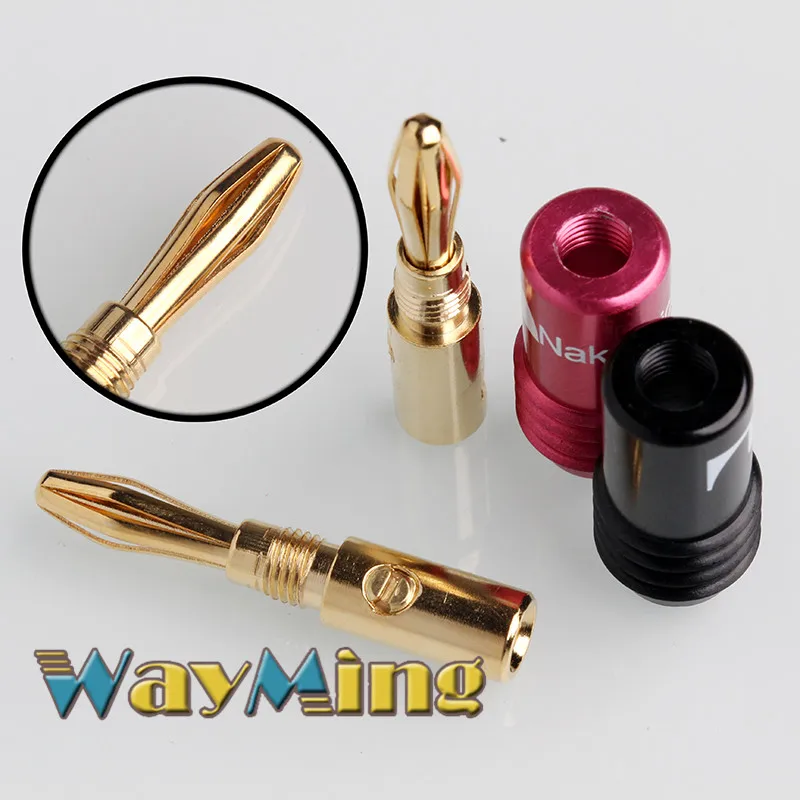 8 шт. банановый спикер кабель вилки 4 мм медь банан провода разъемы для HiFi