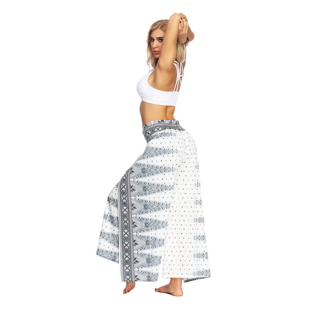 Women Casual Summer Loose Yoga Trousers Baggy Boho Aladdin Jumpsuit Harem Pants women leggings sport fitness