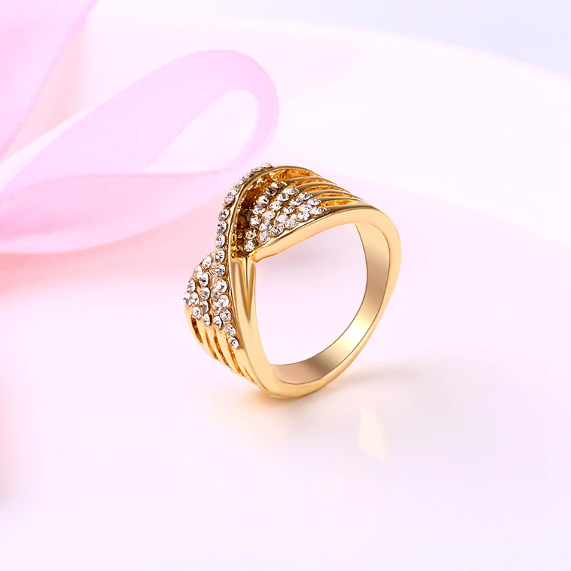 Роскошный дизайн кристалл стиль обещание кольца для женщин свадебные ну