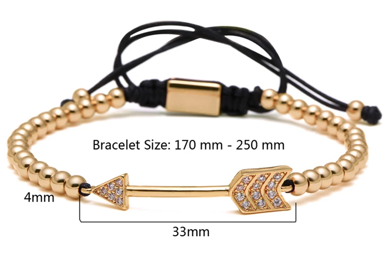 10 шт./лот браслет с микро камнями цирконием цепочкой шармом и бусинами золото