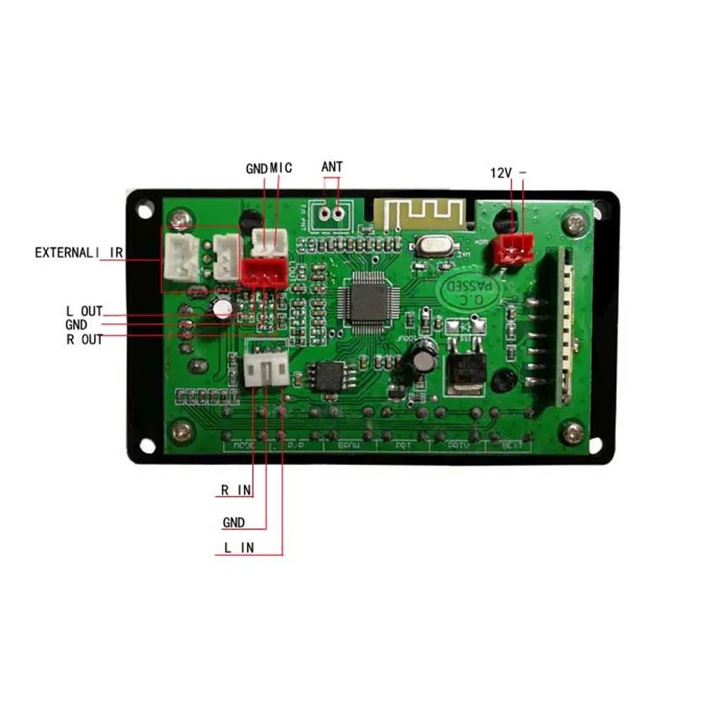 Tenghong DC12V MP3 аудио декодер доска Bluetooth 4 2 WMA WAV FLAC FM радио с Запись текст Дисплей decodering