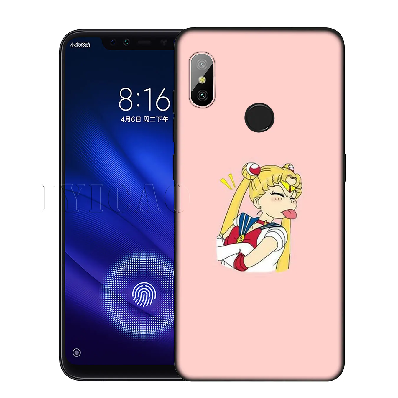 IYICAO Мягкий силиконовый чехол Sailor Moon для Xiaomi Redmi 6A 5A Note 8 7 4 4X 5 Plus 6 Pro черный из