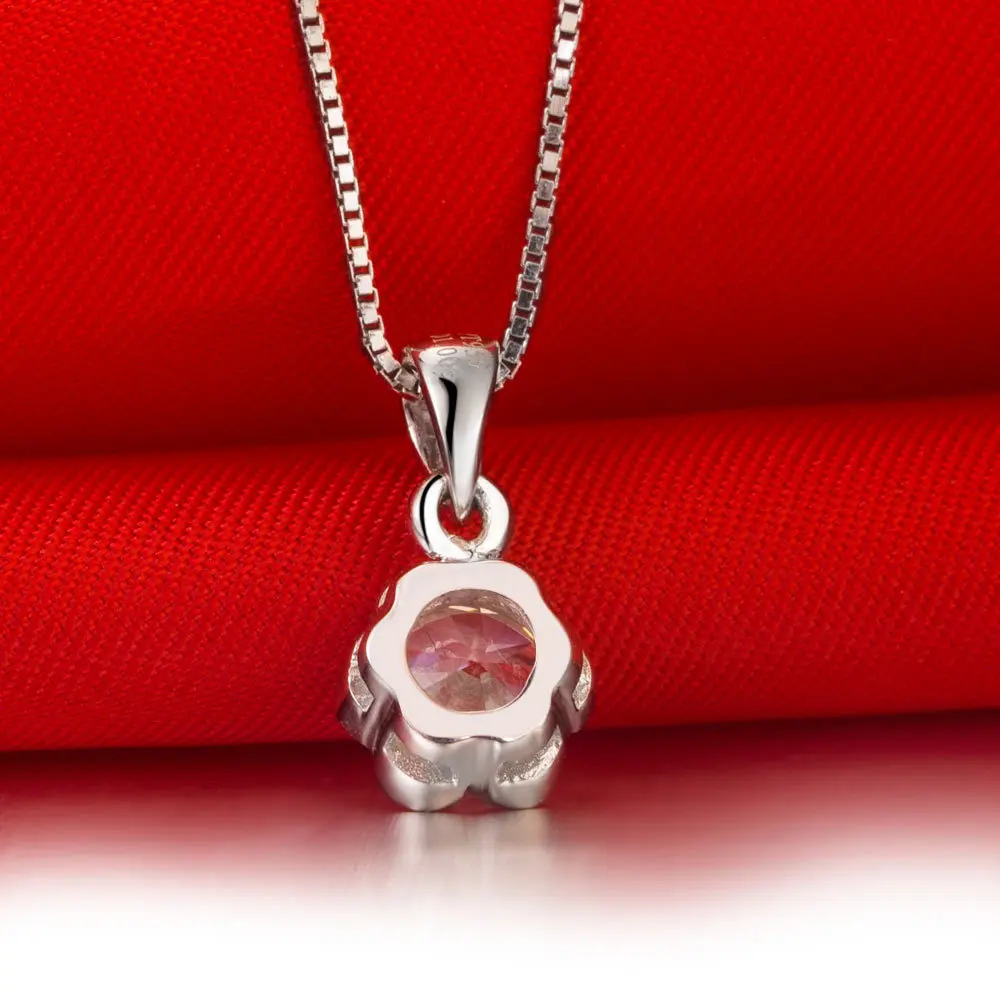 Подвеска SONA в форме розы 1 карат с имитацией бриллиантов ожерелье кулоном из