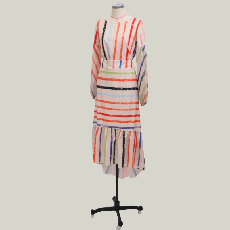 Осенняя женская блузка в полоску с рукавом-фонариком двумя Женский комплект 2 шт.