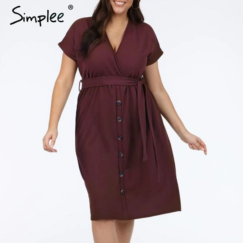 Женское летнее платье Simplee с коротким рукавом и V-образным вырезом 2019 пикантное