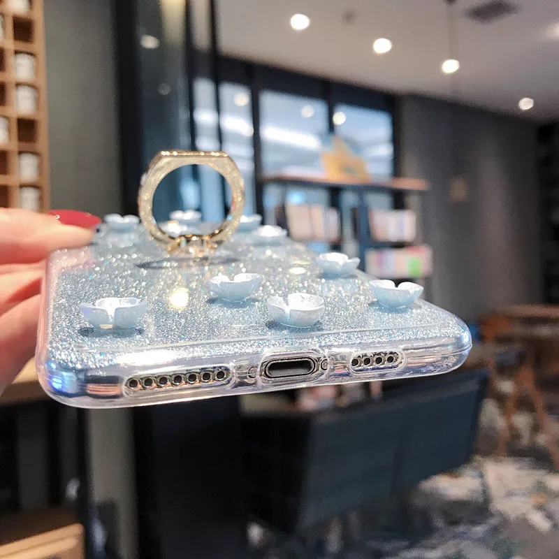 Gliiter Cases For Oppo R11S R11 R7 R7S R9 R9S Plus R17 Pro R15 Dream Mirror Ring Flower Cover Bumper |