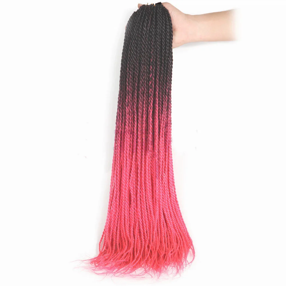 SAMBRAID Senegalese Twist Crochet Hair 24 inch 30 Roots/Pack Crotchet Braids Synthetic Hair Ombre Braiding Hair Extensions - Цвет: #2