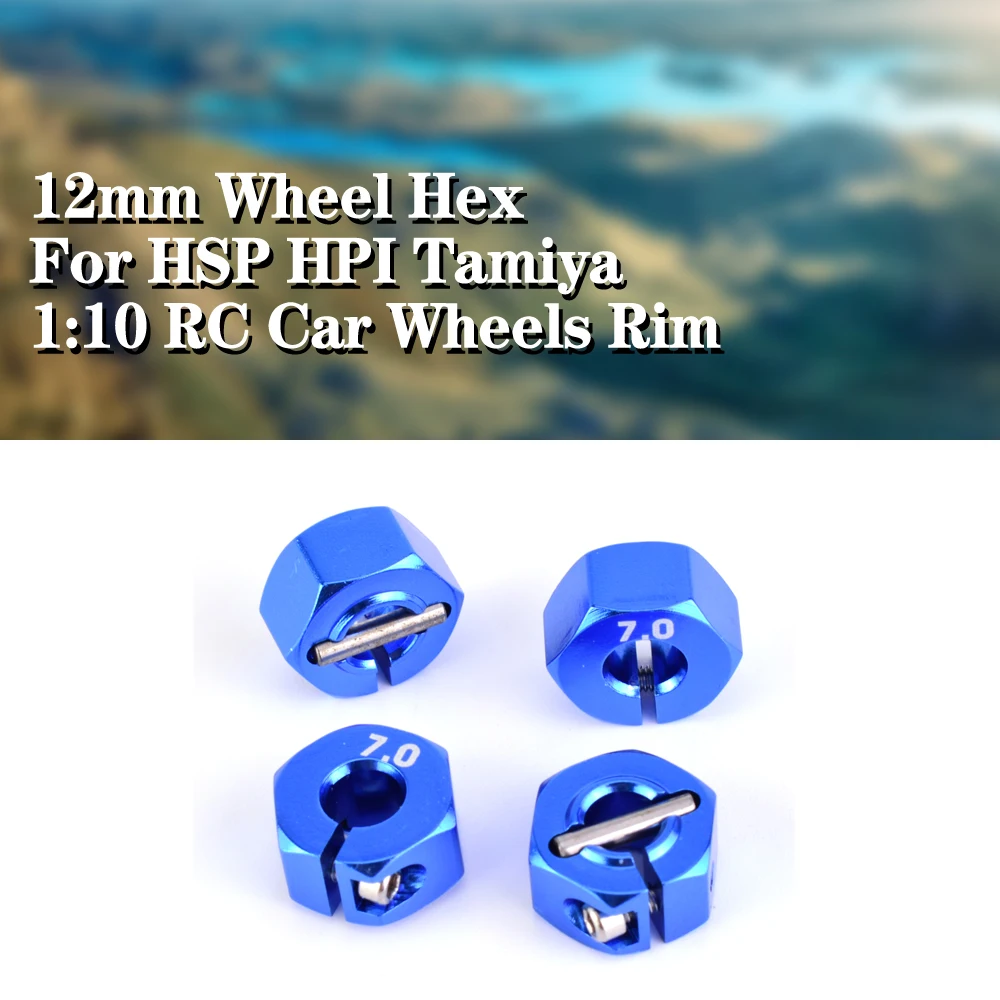 4PCS Metal Alloy Aluminum 7mm Thickness Wheel Hex 12mm Drive With Pins&ampamp for Screws HSP HPI Tamiya 1:10 RC Car Wheels Rim | Игрушки и