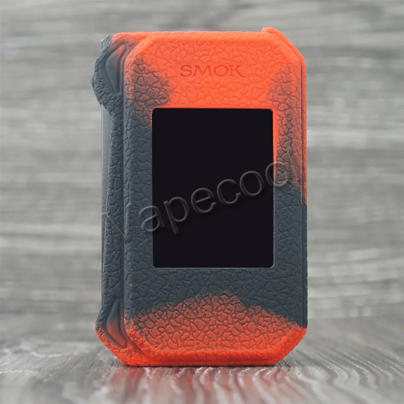 Black Red Силиконовый чехол кожи для электронных сигарет SMOK G-PRIV 2 Luxe Edition 230 Вт Box Mod и силиконовой крышкой Warp рукав Non-slip подходит Vape электронных сигарет SMOK GPRIV 2 - Цвет: Black Red