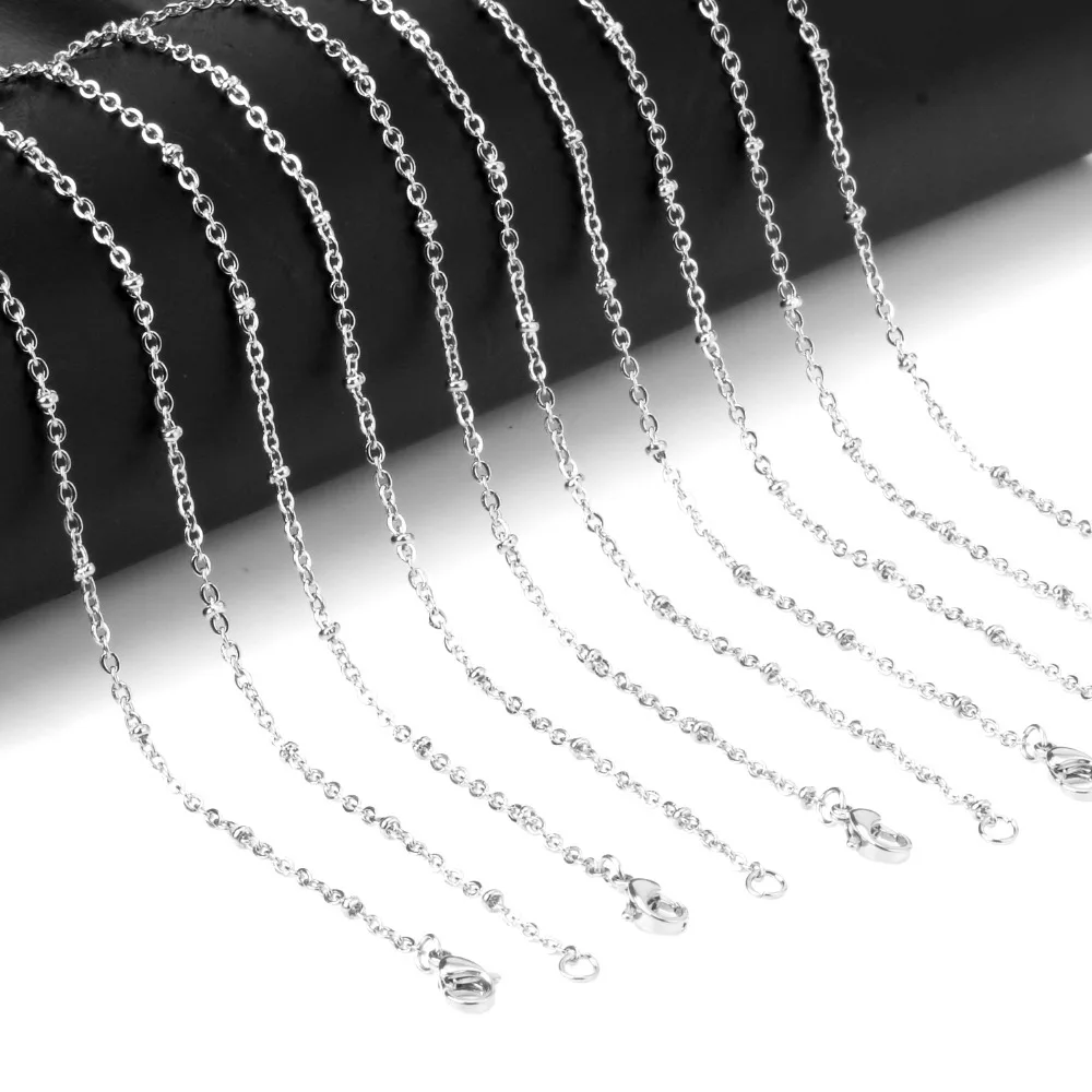 Цепь LUXUSTEEL из нержавеющей стали 316L для мужчин и женщин, ожерелья с плетением из бисера, цвет под золото 2 мм, Подарочная бижутерия, 10 шт.комплект (art.: 79ff2edbf) - 79ff2edbf